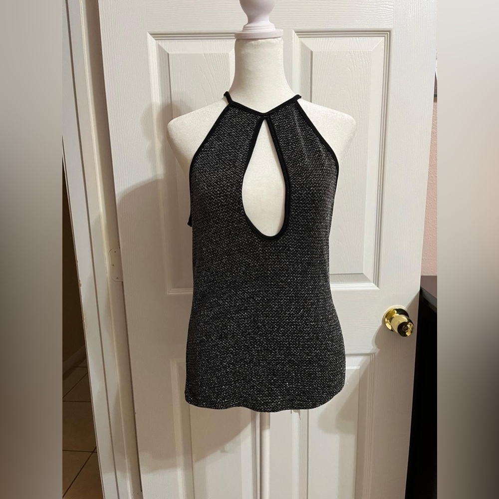 ❤️SHEIN Black and silver glitter halter top